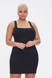 BLACK Plus Size Square-Neck Bodycon Dress, image 1