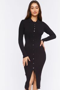 BLACK Midi Shirt Sweater Dress, image 4