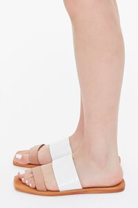 TAN/WHITE Square Dual-Strap Sandals, image 2