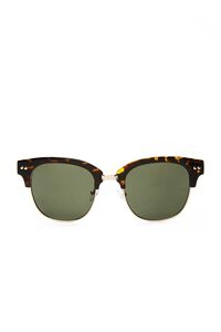 GOLD/OLIVE Half-Rim Tortoiseshell Sunglasses, image 4