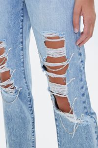 Distressed Rhinestone-Trim Jeans, image 5