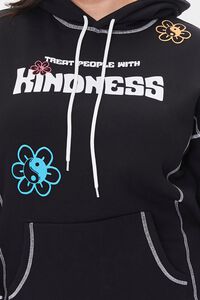 BLACK/MULTI Plus Size Floral Kindness Hoodie, image 5