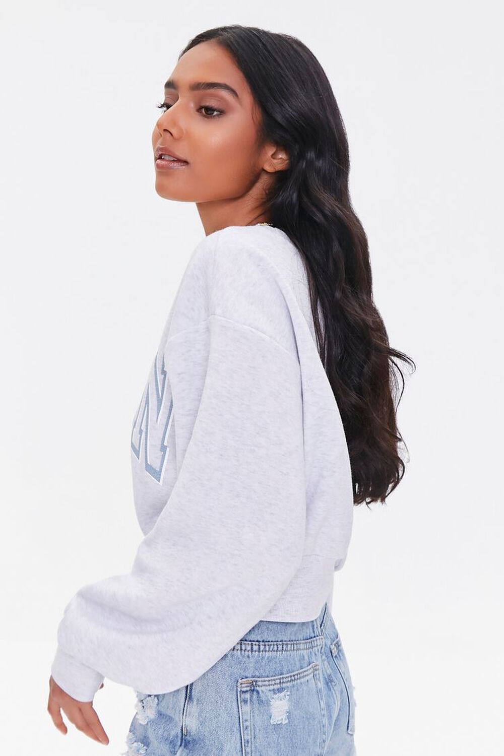 HEATHER GREY Boston Graphic Cropped Pullover, image 2