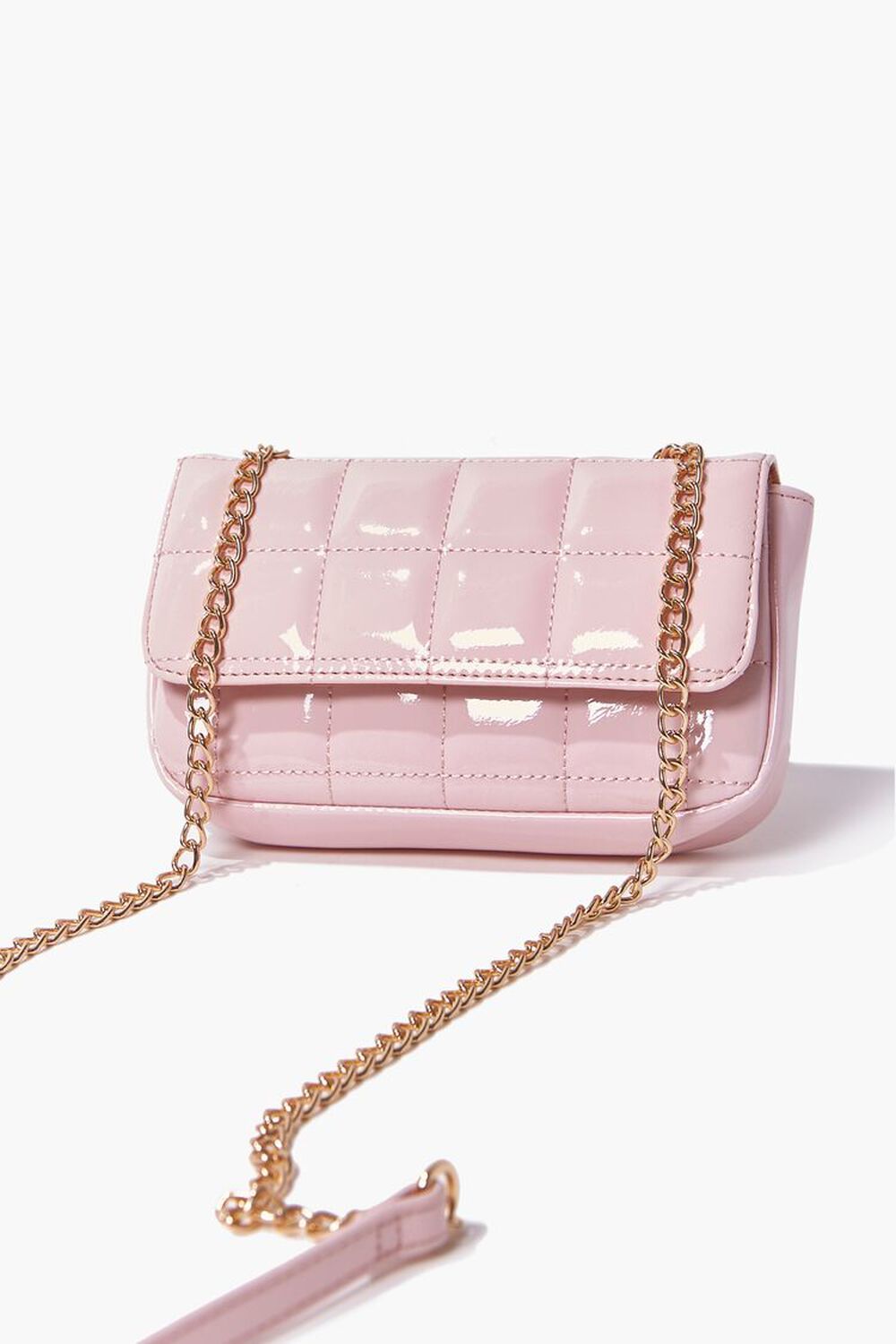 PINK Quilted Chain Crossbody Bag, image 1