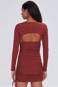 CHOCOLATE Ruched Dress & Crop Top Set, image 3
