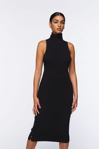 BLACK Turtleneck Sweater Midi Dress, image 1