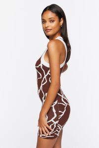 BROWN/WHITE Abstract Print Sweater-Knit Dress, image 2