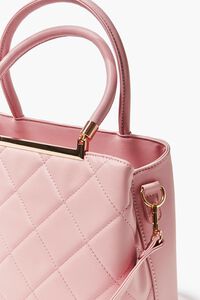 BLUSH Quilted Faux Leather Satchel, image 4