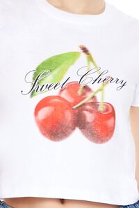 WHITE/MULTI Sweet Cherry Graphic Baby Tee, image 5