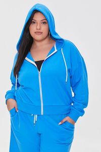 BLUE Plus Size French Terry Zip-Up Hoodie, image 5