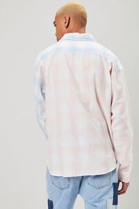 LIGHT PINK/BLUE Reworked Plaid Button-Front Shirt, image 3
