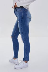 MEDIUM DENIM Premium Distressed Skinny Jeans, image 3