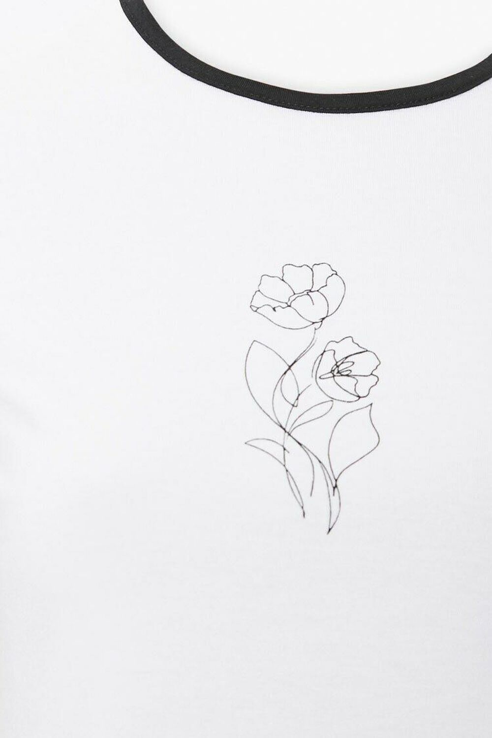 Floral Line Art Graphic Tee, image 3