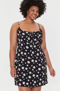 BLACK/MULTI Plus Size Floral Print Mini Dress, image 5