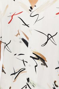 WHITE/MULTI Abstract Paint Stroke Print Shirt, image 5
