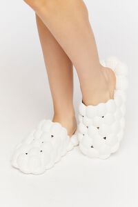 WHITE Textured Bubble Mules, image 1