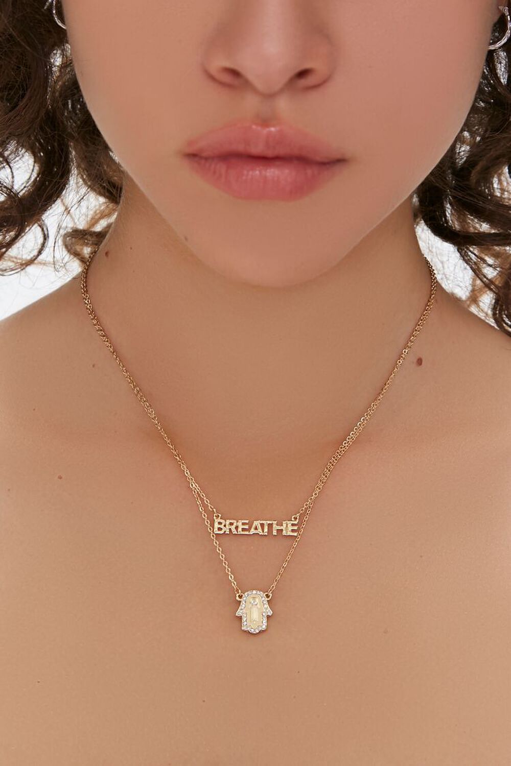 GOLD Breathe Pendant Layered Necklace, image 1