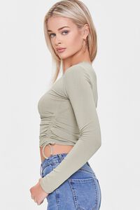SAGE Heathered Ribbed Henley Top, image 2