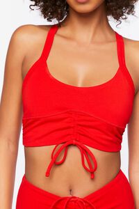 HIGH RISK RED Ruched Drawstring Sports Bra, image 5