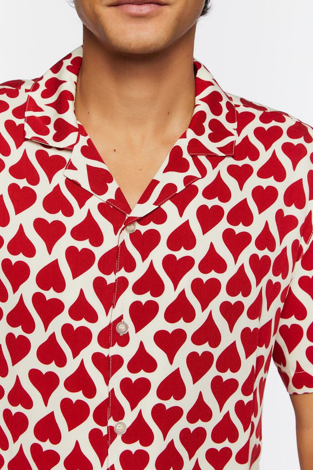 Heart Print Short-Sleeve Shirt