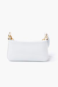 WHITE Faux Leather Chain Shoulder Bag, image 3