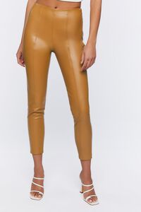 ALMOND Faux Leather Ankle Pants, image 2