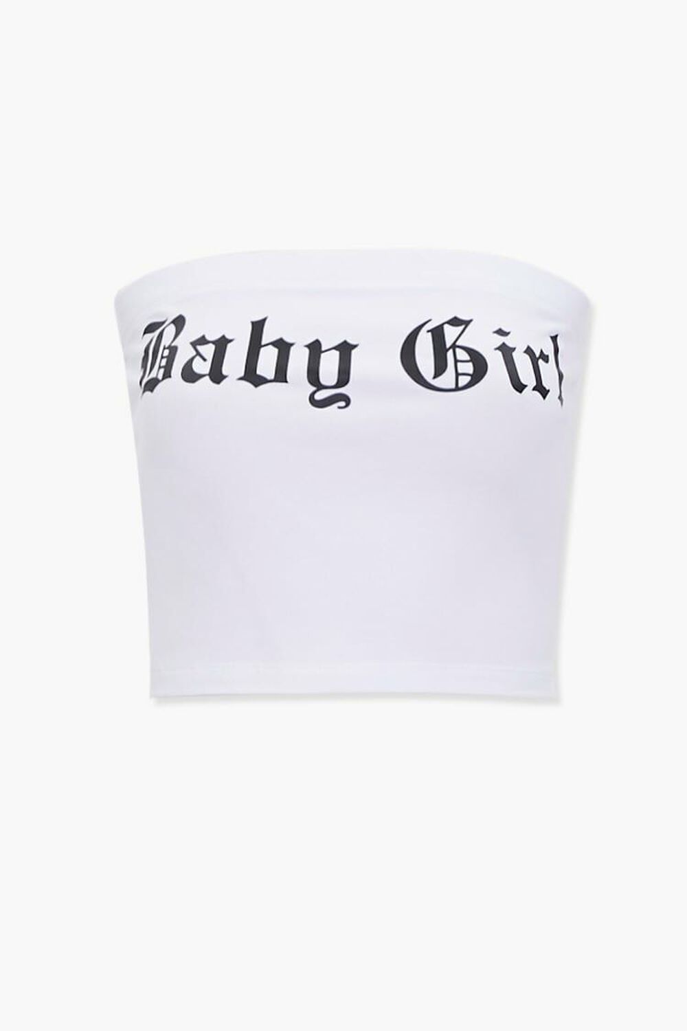 WHITE/BLACK Baby Girl Graphic Tube Top, image 1
