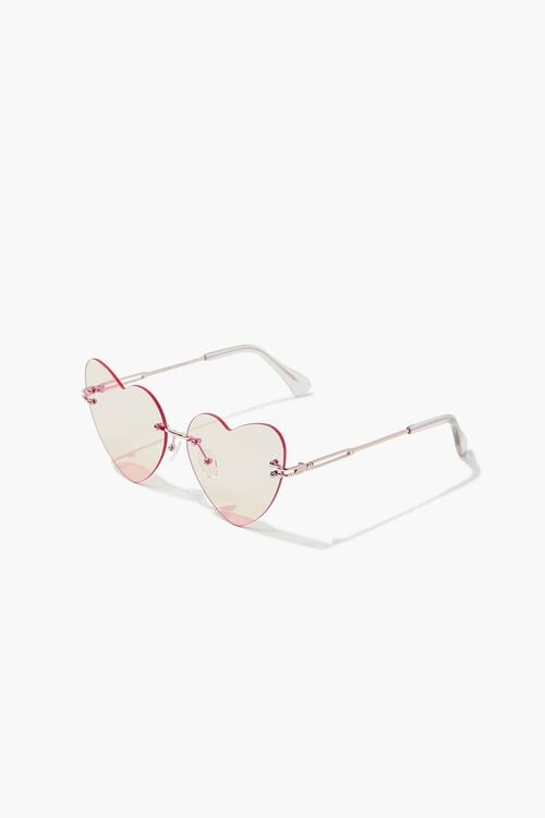 GOLD/PINK Heart-Shaped Tinted Sunglasses, image 6