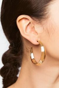 GOLD Wide-Band Hoop Earrings, image 1
