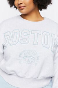 HEATHER GREY/MULTI Plus Size Fleece Boston Pullover, image 5