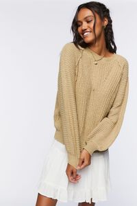 KHAKI Relaxed-Fit Raglan Sweater, image 1