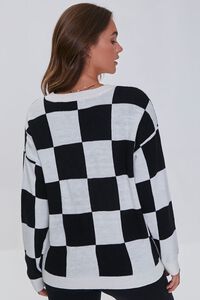 BLACK/WHITE Checkered Drop-Sleeve Sweater, image 4
