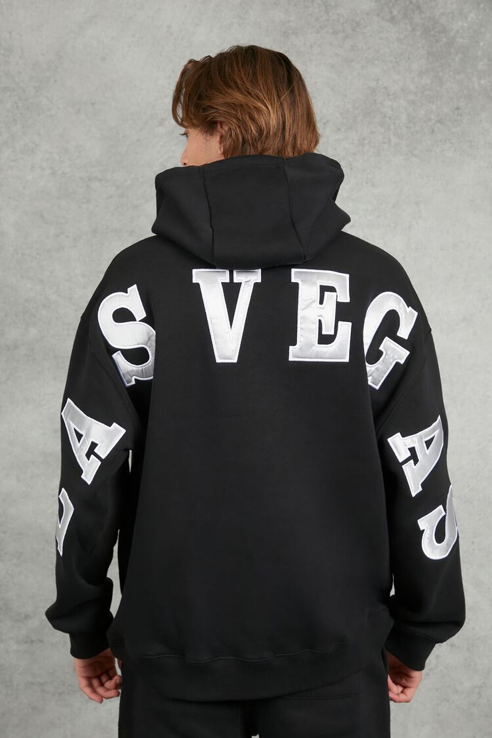 21men Forever 21 Men's Embroidered Las Vegas Raiders Hoodie Sweatshirt in Black Small | F21