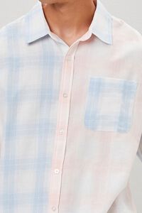 LIGHT PINK/BLUE Reworked Plaid Button-Front Shirt, image 5