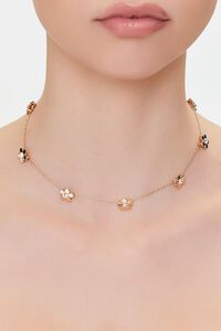 GOLD Flower Charm Chain Necklace, image 1