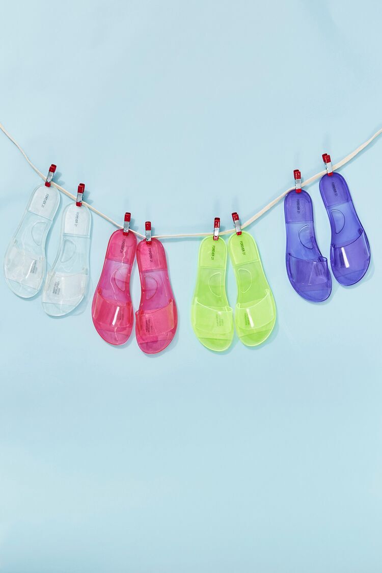 wide jelly sandals