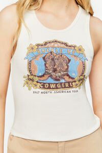 CREAM/MULTI Ribbed Cowgirl Graphic Tank Top, image 5