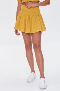 GOLD Smocked Mini Skirt, image 2