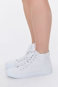 WHITE Lace-Up High-Top Sneakers, image 2