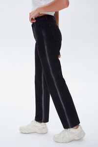 BLACK Side-Striped Straight Jeans, image 3