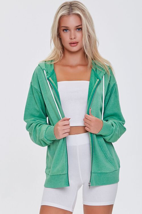 GREEN Fleece Zip-Up Jacket, image 1