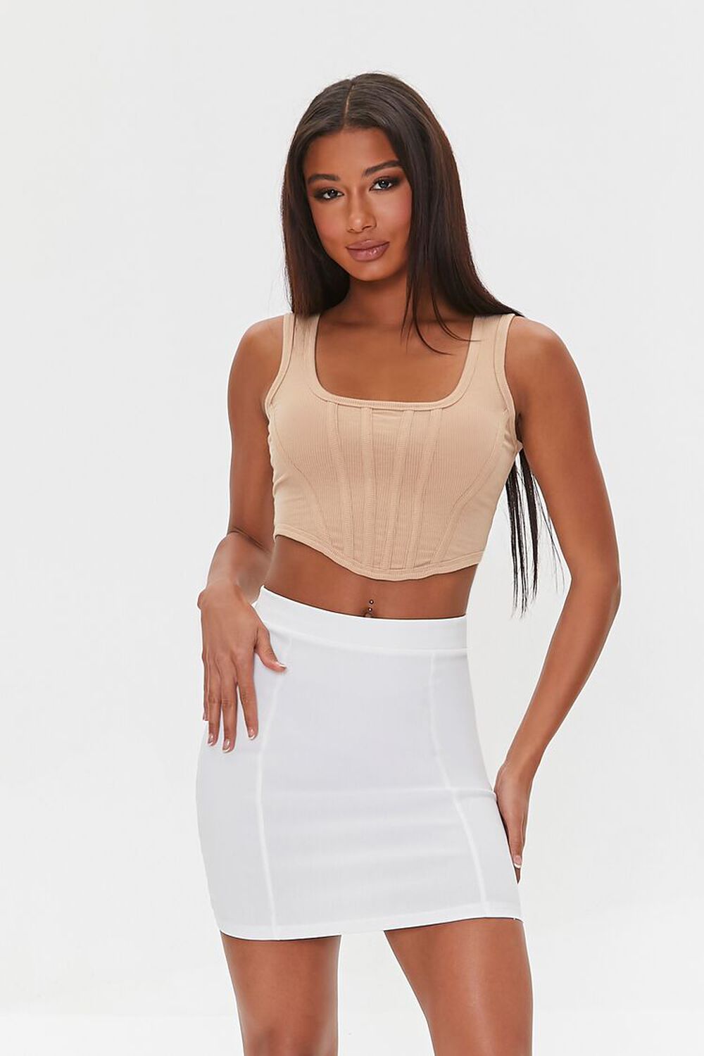 WHITE Fitted Mini Skirt, image 1