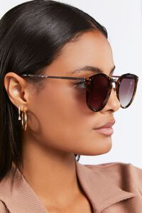 GOLD/BROWN Round Frame Sunglasses, image 2