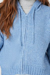 DUSTY BLUE Hooded Zip-Up Sweater, image 6