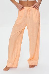 PEACH/WHITE Speckled Drawstring Pajama Pants, image 2