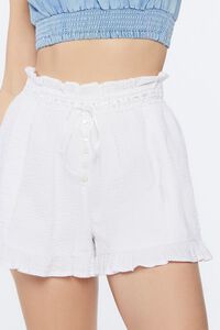 WHITE High-Rise Paperbag Shorts, image 6