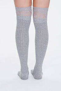 GREY Lace Knee-High Socks, image 3