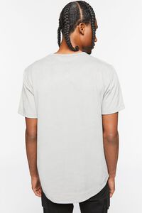 LIGHT GREY Faux Suede Curved Tee, image 3