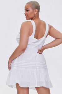 WHITE Plus Size Fit & Flare Mini Dress, image 3