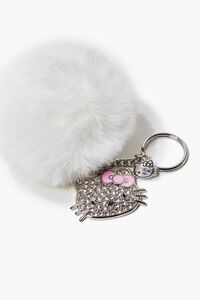 WHITE Hello Kitty Pom Pom Key Chain, image 1